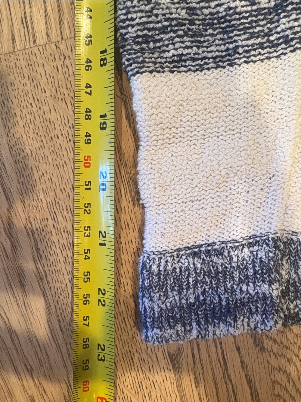 Calvin Klein Jeans Cream and Navy Striped Crew Neck Sweater - Picture 10 of 10